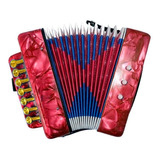 Mini Acordeon Sanfona Infantil 3 Baixos 7 Notas Musicais