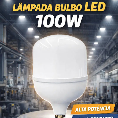 Kit 02 Lâmpada Led Bulbo 100w Super Branca Econômica Bivolt Branco-frio | Frete grátis