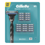 Gillette Mach3 Cuchillas Para Afeitar 20pc Rasurado Hombre
