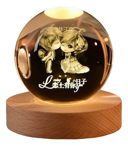Lámparas De Escritorio Noche Led 3d Bola De Cristal 6cm Deco