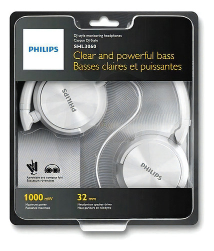 Auriculares Philips Shl3060 Dj Vincha Ultra Bass Mundomanias Color Blanco