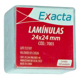 Lamínula De Vidro 24x24mm Lisa 5 Caixas Com 100 Unidades Cor Incolor