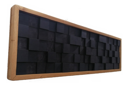 Panel Acústico Decorativo De Madera Marco De Cedro 110x35cm