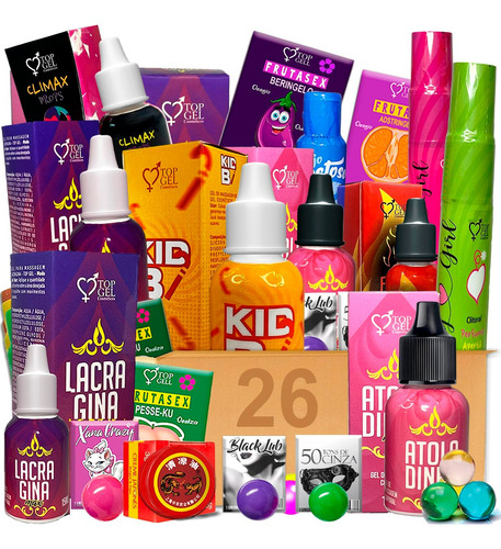 Kit 26 Lubrificante Anal Sexual Gel Bolinha Explosiva Sexy 