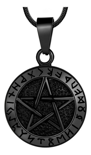 Collar De Pentagrama Hipunk Wiccan Para Hombre, Colgante Bri