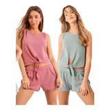 Oferta Pijamas Verano Mujer Lencatex X Mayor Pack X 2