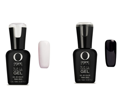 Color Gel Sailor White & Imperial Black Organic Nails (15ml)