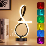 Lampara Led De Mesa Moderna, Elegante Spiral 7 Colors  Negro