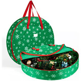 Bolsa De Almacenamiento Corona De Navidad De 30 , (verd...