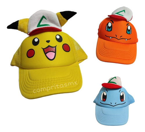 Gorra Pokemon Con Orejitas Ash Pikachu Charmandr Scuartul Bd