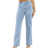 Calça Jeans Feminina Wide Leg Básica Com Elastano 28000