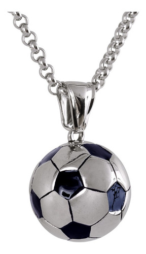 Collar Hombre Acero Inoxidable, Balón Fútbol Mundial Luckman