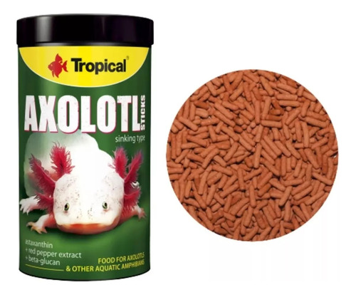 Tropical Axolotl Sticks 135g Ração Extra Premium Anfíbios