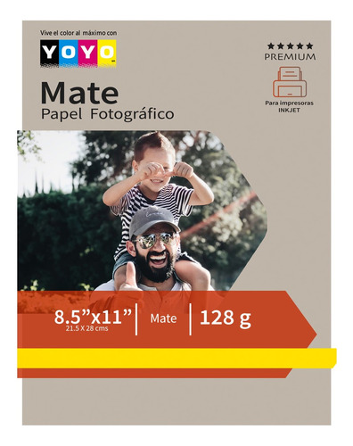 20 Papel Fotográfico Mate Alta Calidad Carta 128gr 1000hojas