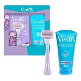 Kit Para Rasurar Venus Skin Confort Rastrillo+crema Protecto