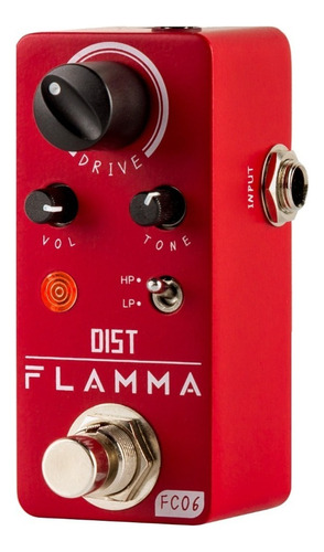 Pedal De Distorsión Hig-low Peak Flamma Fc06 Dist Mini Color Rojo