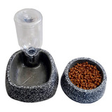 Comedouro+bebedouro Kit Pote Pets Cimento/granitina Pesado