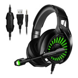 Fone De Ouvido Headset Gamer Microfone P2 Lm Cor Preto Cor Da Luz Rgb