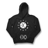 Sudadera Hoodie Exo Logo Integrantes Kpop Unisex Negro