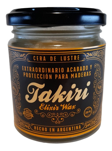 Elixir Wax Takiri - Cera Lustre & Protección Maderas Cueros