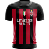 Camisa Camiseta Time Futebol Milan Adulto Kids Promoção Hoje