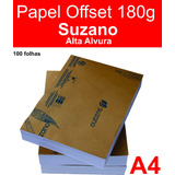 Papel Offset Suzano 180g A4 - 100 Folhas