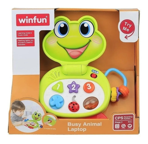 Bebe Laptop Win Fun Rana Musical Didactica Color Verde