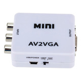 Mini Av2vga Conversor De Vídeo Caixa Av Rca Cvbs Para Vga
