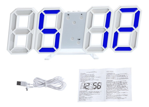 Reloj De Pared Digital Led Grande En 3d Con Fecha Y Hora En