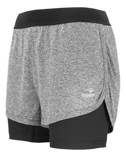 Topper Short Mujer - Trng 2en1 Grsnegr