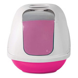 Petmate Basic Hooded Cat Litter Pan, Grande, Rosa Y Blanco