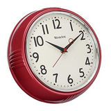 Reloj De Cocina Retro 1950 Westclox, 9.5-pulgadas, Rojo.