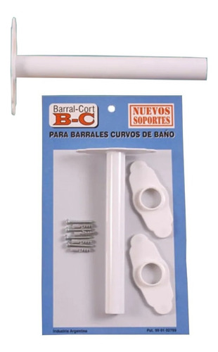 Kit Para Barral Curvo Baño Largo 20 Cm. Blanco - Belgrano