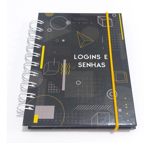 Mini Caderno Login E Senha Preto Masculino Pronta Entrega