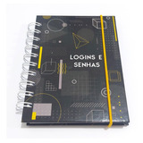 Mini Caderno Login E Senha Preto Masculino Pronta Entrega