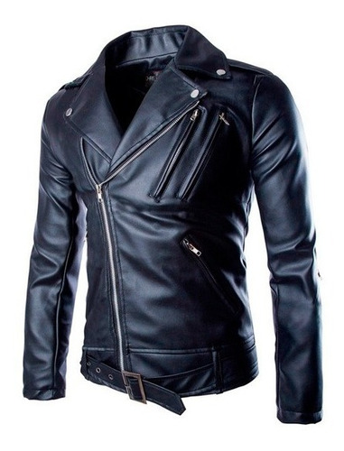 Campera Eco Cuero Hombre Rockera Entallada Eb4 Chris Ever