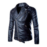 Campera Eco Cuero Hombre Rockera Entallada Eb4 Chris Ever