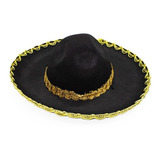 Sombrero Mexicano Negro Chico X1 Uni