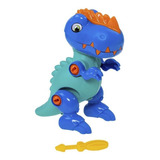 Dinossauro Rex Articulável E Desmontável Samba Toys Cor Azul