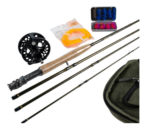 Caña Fly Cast Redfish Combo Con Accesorios  4 Tramos Grafito