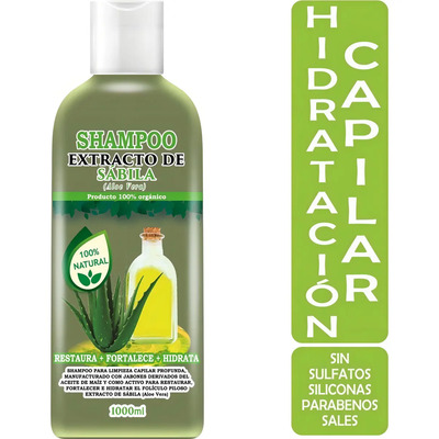 Shampoo De Sabila Orgánico 1000ml Hidratacion Capilar | Meses sin interés