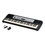 Teclado Musical E Adaptador Yamaha Portable Ypt270 De 61 Teclas, Cor Preta