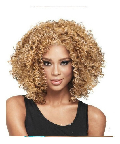 Peluca Afro Rizada Corta Para Mujer