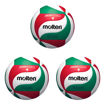 Paquete 3 Balones Voleibol Molten V5m3500 No. 5 Tricolor Color Verde\u002Fblanco\u002Frojo | Envío gratis