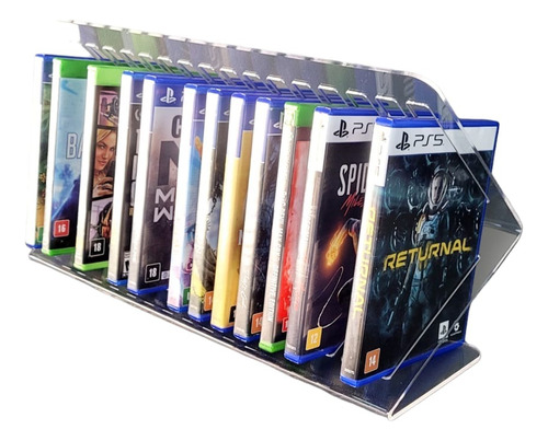 Suporte Porta 16 Jogos Ps3, Ps4, Ps5, Xbox, Blu-ray Acrílico