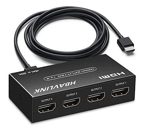 Divisor De Video Hbavlink Hdmi 1 A 4 C/cable 3.3 Pies -negro