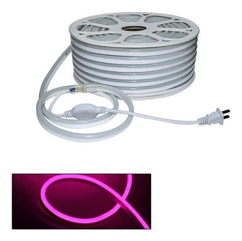 2 Metros De Manguera Led Neón Flex Luz Rosa Con Conector