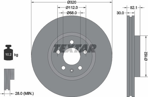 Juego De Discos De Freno Textar Aleman Audi A4 A5 A6 A7 Q5 Foto 4