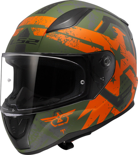 Casco Integral Ls2 Ff353 Rapid Thunderbirds Verde/nja