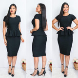 Conjunto Saia Lápis E Blusa Peplum Moda Evangélica Modesta 